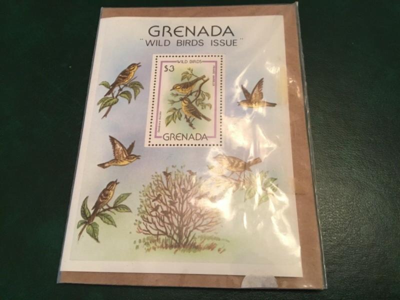 ICOLLECTZONE Grenada 1980 Wild Birds Vögel Oiseaux Souvenir Sheet MNH (Bk1-25)