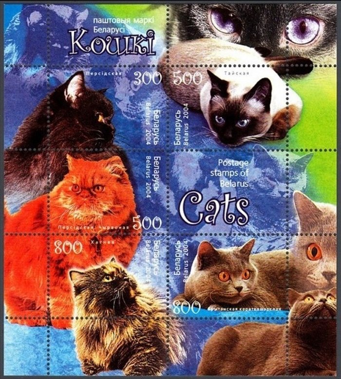 2004	Belarus	567-571/B43	Cats