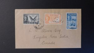 1952 Sarawak Cover Kuching to Kingston Nova Scotia Canada CA