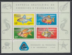 Brazil 1130 Fish Souvenir Sheet MNH VF