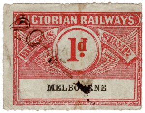 (I.B) Australia - Victoria Railways : Parcel Stamp 1d (Melbourne)