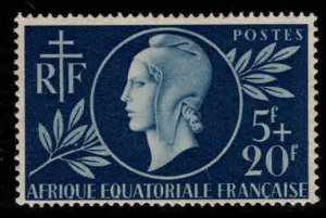 French Equatorial Africa  AEF Scott B38 MH* 1944 Red Cross stamp