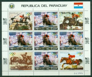 Paraguay 1988 Summer Olympics Seoul 60g Hans Gunter Winkler MS MUH (XL Shipping)