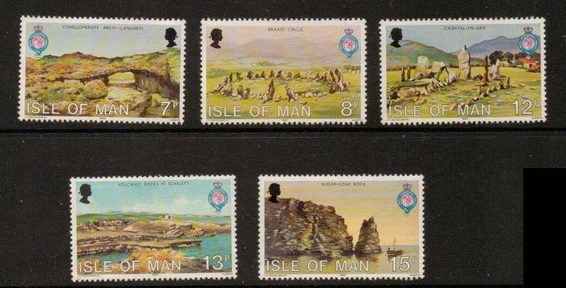 ISLE OF MAN SG165/9 1980 150th ANNIV OF ROYAL GEORAPHICAL SOCIETY MNH