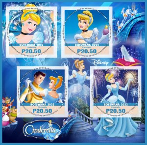 Stamps.Disney , Cinderella Botswana 1+1 sheets 2022 year NEW perforated