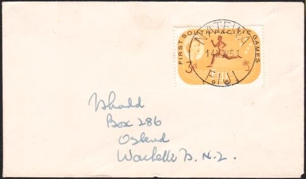 FIJI 1963 cover to New Zealand - NATEWA cds................................B2918