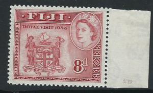 Fiji  QE II SG 279  MUH Royal Visit  1953 Margin hinged