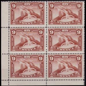 CANADA 1935 - Scott# C5 Daedalus Block Set of 6 LH