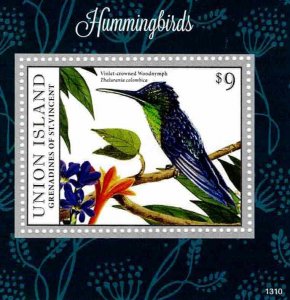 St. Vincent Grenadines Union Island 2013 Hummingbird Souvenir Mini Sheet MNH