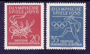 Germany DDR 307-08 MNH 1956 16th Olympic Games Melbourne Javelin Thrower Set