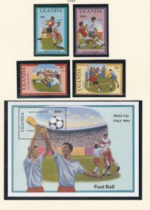 Uganda # 656-659, 660, World Cup Soccer, Mint NH, 1/2 Cat.