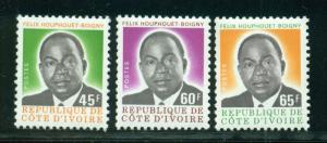 Ivory Coast Scott #417-419 COIL MNH Pres. Houphouet-Boigny 45fr-65fr CV$17+