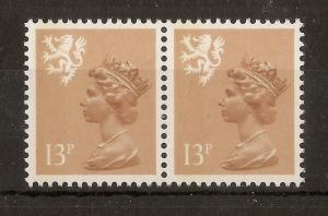 Scotland 1985 13p Machin Type II SG.S39ea MNH Pair