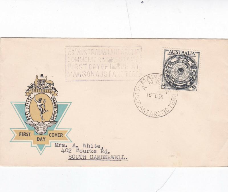 Australian Antarctic Territory 1955 Mawson A.N.A.R.E. FDC 