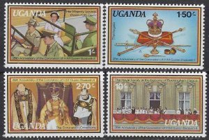 Uganda 215-18 MNH 1977 QEII Silver Jubilee (102)(ad5265)