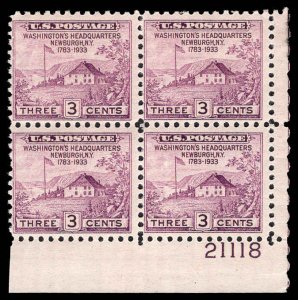 USA 727 Unused (MH) Plate Block of 4