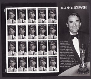 USA-Sc#4526- id12-unused NH sheet-Movies-Gregory Peck-Hollywood-2011-