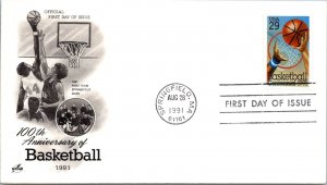 FDC 1991 SC #2560 Artcraft Cachet - Springfield, Ma - Single - J2691