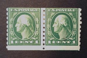 GP GOLDPATH: US STAMP SC# 412 HINGED AVERAGE, PAIR CAT $60 _GP_01