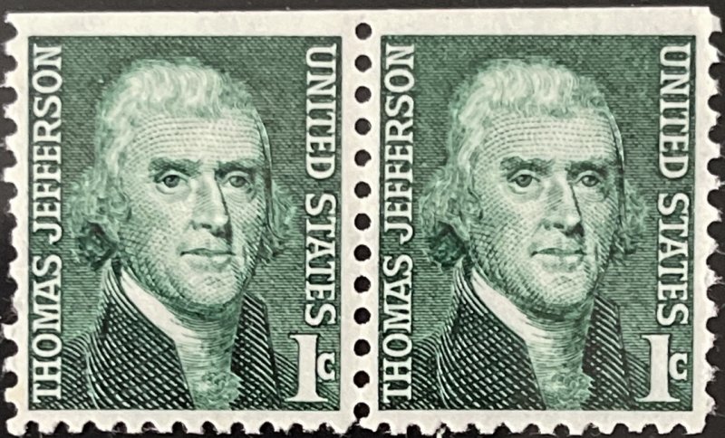 Scott #1278A 1968 1¢ Prominent Americans Thomas Jefferson booklet pair MNH OG