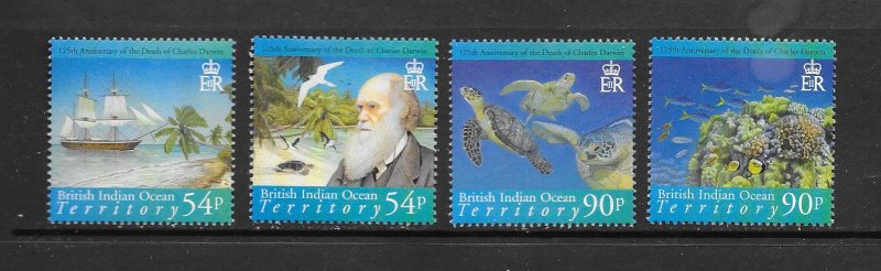 FISH - BRITISH INDIAN OCEAN TERRITORY #331-4  CHARLES DARWIN    MNH