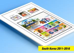 COLOR PRINTED SOUTH KOREA 2011-2016 STAMP ALBUM PAGES (45 illustrated pages)