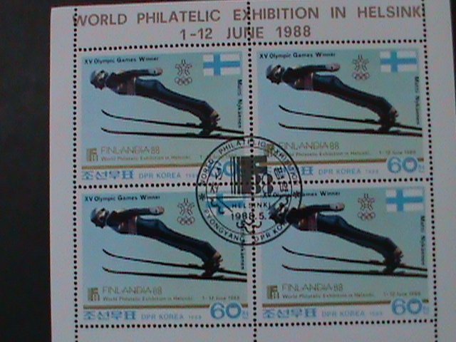 ​KOREA-1988 SC#2727 WORLD STAMP SHOW-FINLANDIA'88 HELSINK-CTO S/S VERY FINE