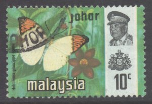 Malaya Johore Scott 180 - SG179, 1971 Butterflies 10c used