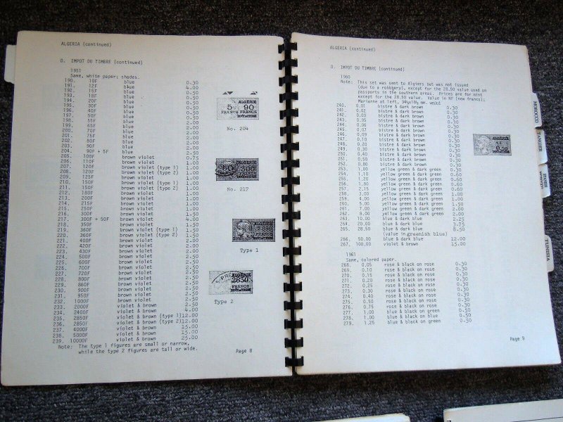 Abrams & Janton Catalog of French Colonies Revenue Stamps 5 volumes 1987-90 RARE