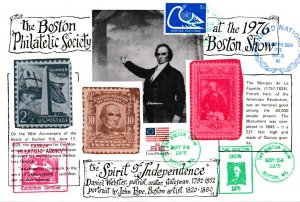 Souvenir Card Boston Philatelic Soc Bicentennial Facsimiles #1622 Show 1975