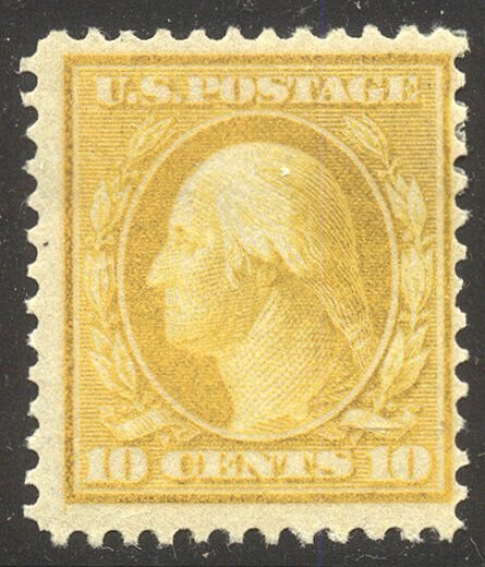 U.S. #364 SCARCE Mint w/ Cert - 10c Yellow on Bluish Paper