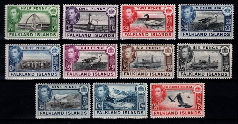 Falkland Islands 1938 George VI Definitives [Unused]