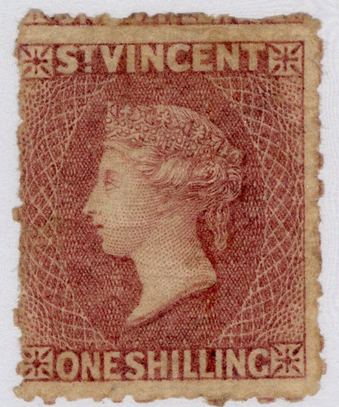 ST. VINCENT QV SG21, 1s claret, M MINT. Cat £650. 1S CLARET, CHANGED COLOUR