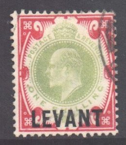 Levant (British) Scott 24 - SG L10, 1905 Edward VII 1/- used