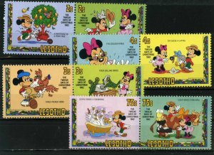 LESOTHO 1992 WALT DISNEY CHRISTMAS SET OF 8 STAMPS MNH 