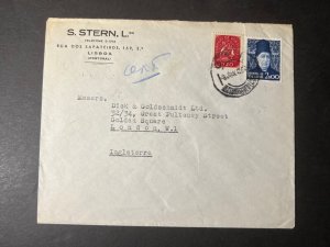 1949 Portugal Airmail Cover Lisbon to London England S Stern L Da