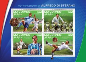 MALDIVES 2016 SHEET FOOTBALL SOCCER FUTBOL DI STEFANO SPORTS mld16507a