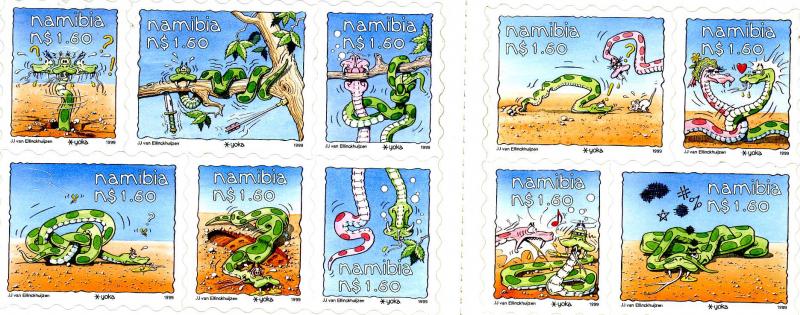 Namibia 1999 SNAKES Booklet (10) Stamps Perforated Mint (NH)