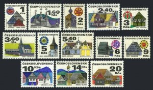 Czechoslovakia 1733-1741A,MNH. Buildings 1971-1972.Roof,folk art,Horacko;Church,