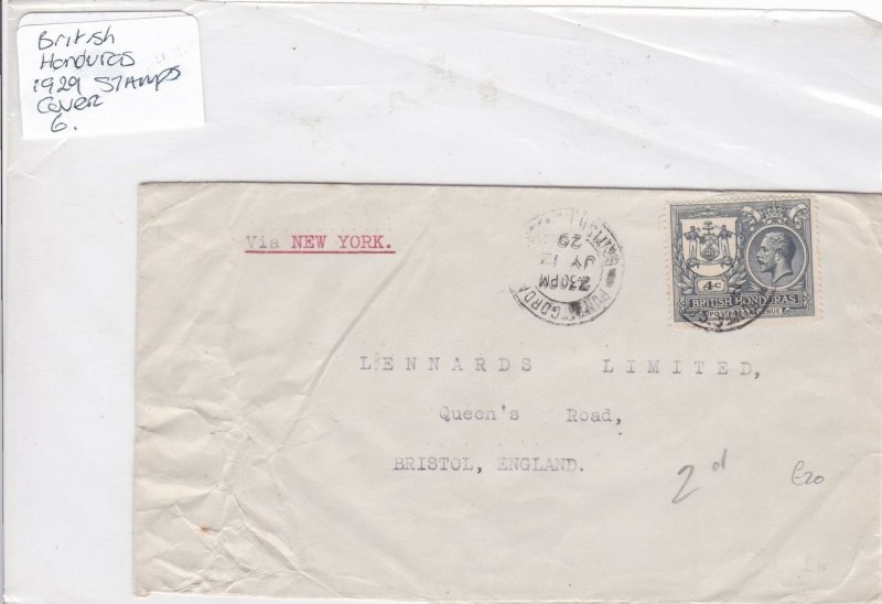 bristish honduras 1929 stamps cover Ref 9717 