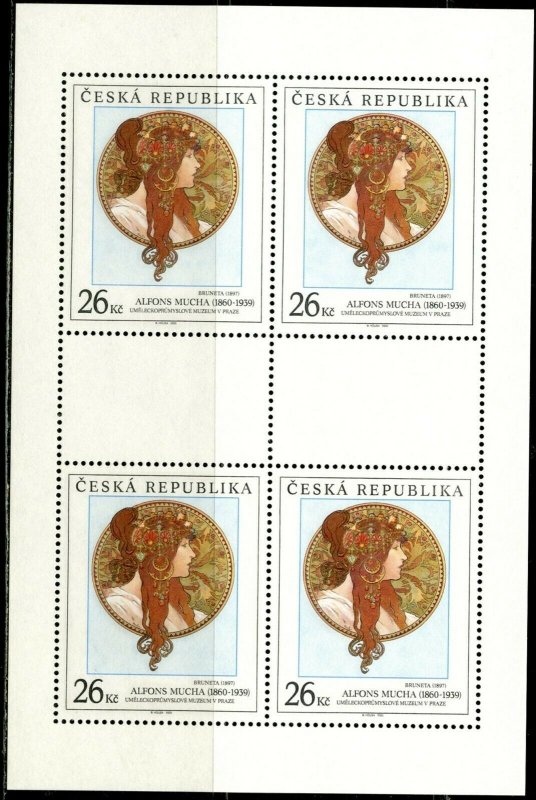 CZECH REPUBLIC Sc#3133-3135 2000 Paintings M/S of 4 OG Mint NH