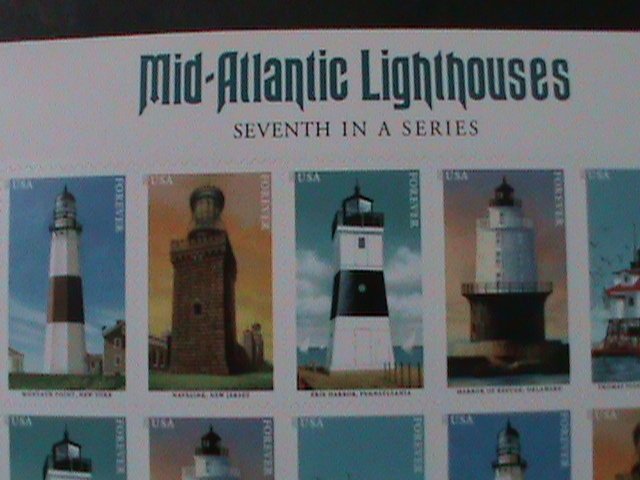 ​UNITED STATES-2020 MID-ATLANTIC LIGHTHOUSE 7TH SERIES- ISHEET OF 20 MNH-VF