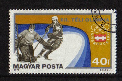 Hungary  #2394  cancelled  1975  winter Olympic games 40f  ice hockey