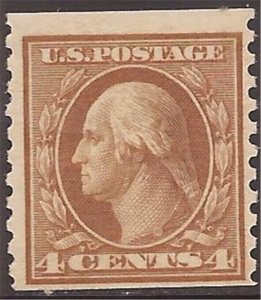 US Stamp - 1917 4c Washington Coil - Perf 10 V - F/VF MH - Scott #495