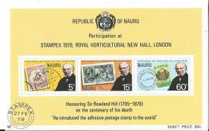 Nauru #197a Rowland Hill Stampex 1979 S/S (MNH) CV $0.90
