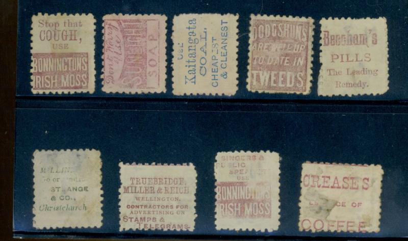 New Zealand (9) 1893 Advertising Stamps / HipStamp