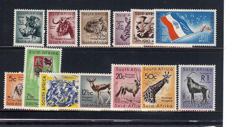 South Africa, 241-53, Various Designs Singles, **Hinged**