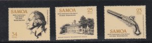 Samoa # 567-569, George Washingtons Birth 250th Anniv,, Mint NH, 1/2 Cat.