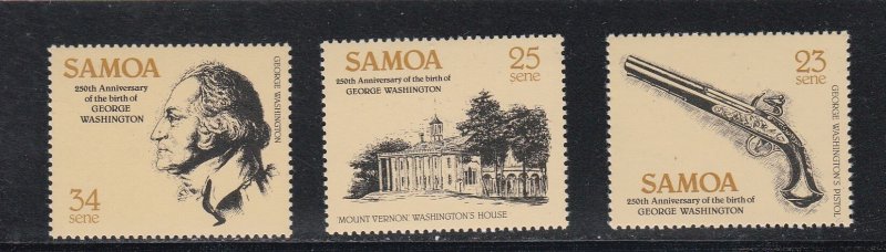 Samoa # 567-569, George Washingtons Birth 250th Anniv,, Mint NH, 1/2 Cat.