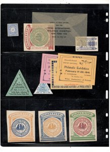 VINTAGE STAMP SHOW POSTER STAMP COLLECTION